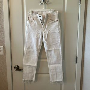 White Gap Cheeky Straight High-Rise Jeans